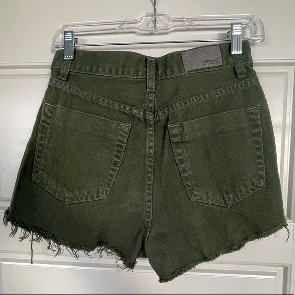 CARMAR LF Army Green High-Waisted Jean Shorts w/ Gold Zippers - Sz 27 - Picture 5 of 8